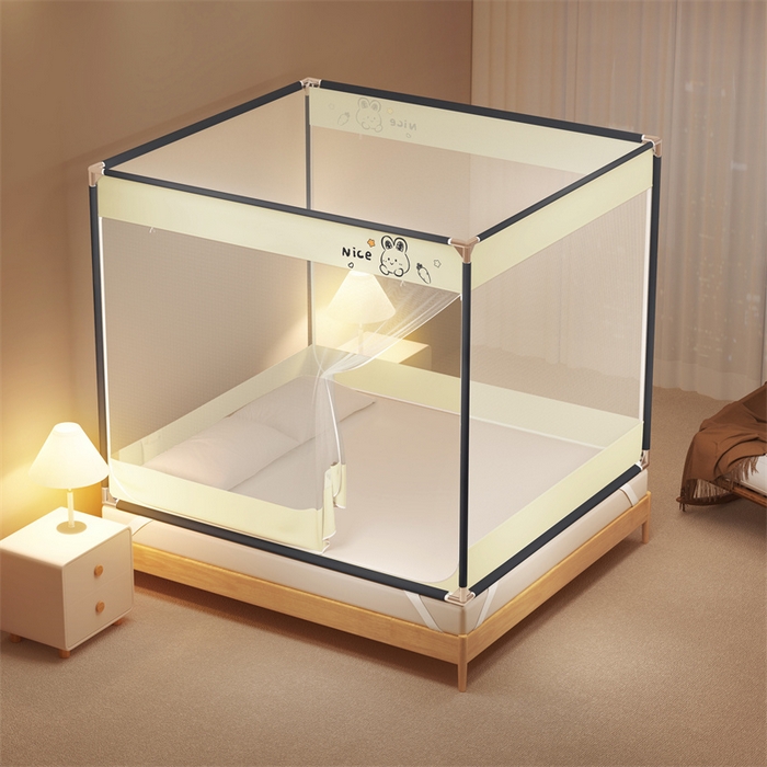 91家纺网 家纺一手货源 找家纺 佳梦家纺 2025新款小卡通坐床蚊帐 nice兔