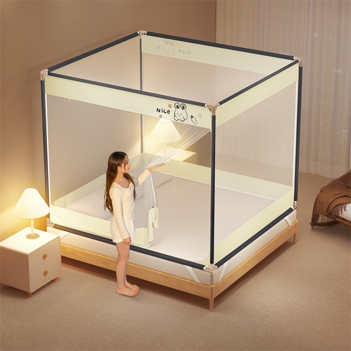 91家纺网 家纺一手货源 找家纺 佳梦家纺 2025新款小卡通坐床蚊帐 nice兔