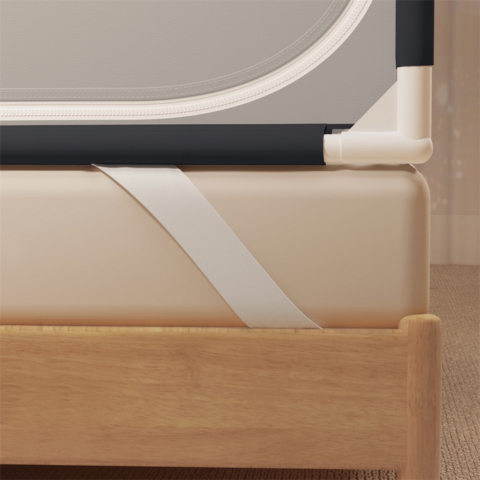 91家纺网 家纺一手货源 找家纺 佳梦家纺 2025新款小卡通坐床蚊帐 happy兔-灰