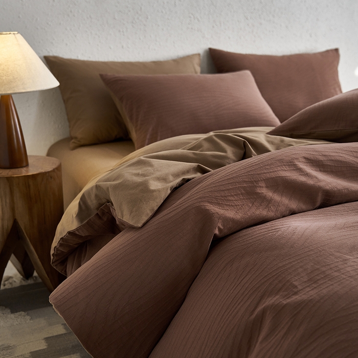 91家纺网 家纺一手货源 找家纺 千朵森 2025新款全棉色织提花磨毛四件套-风格一 欧佩斯-棕榈