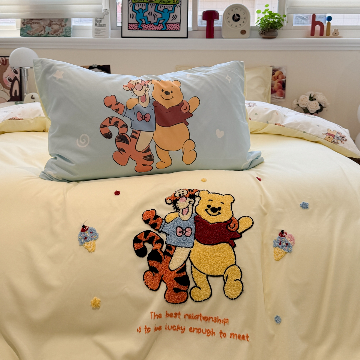 91家纺网 家纺一手货源 找家纺 一霖家纺 2025新款高克重云朵棉毛巾绣印绣四件套-小清新系列-第三波 精灵布布