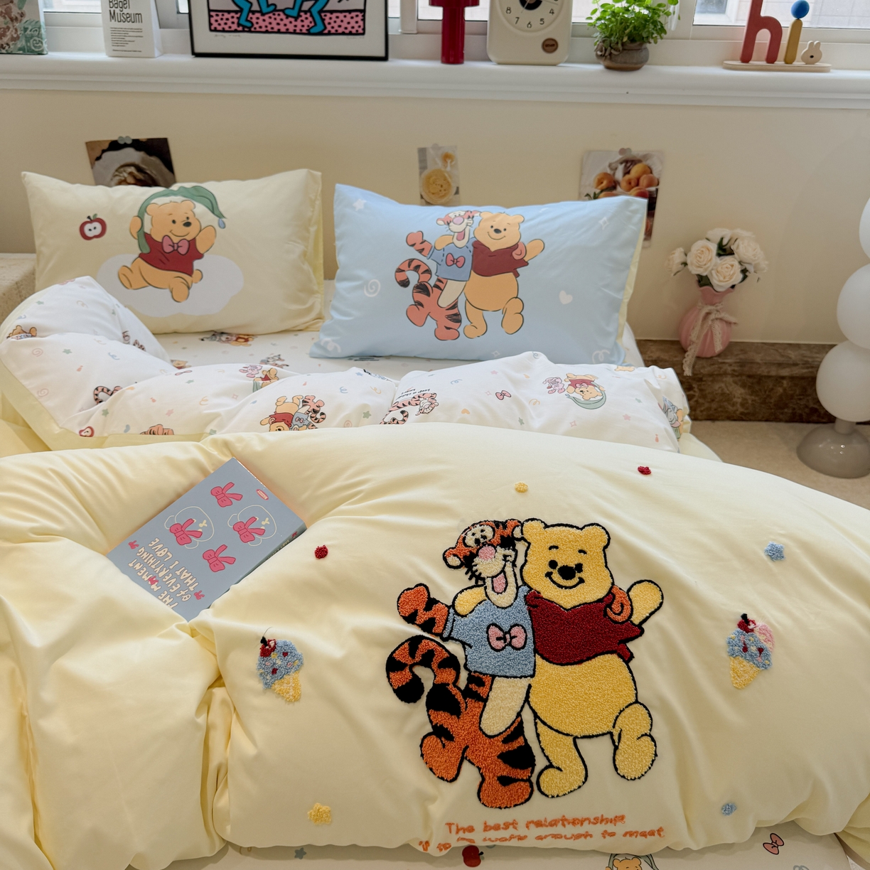 91家纺网 家纺一手货源 找家纺 一霖家纺 2025新款高克重云朵棉毛巾绣印绣四件套-小清新系列-第三波 精灵布布