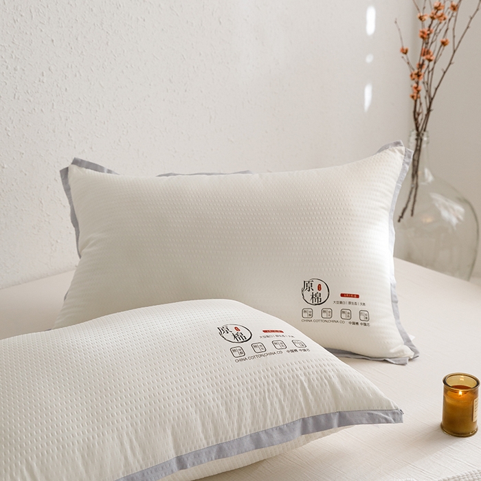 91家纺网 家纺一手货源 找家纺 小米枕芯 2025新款泡泡纱四色枕头枕芯 米白