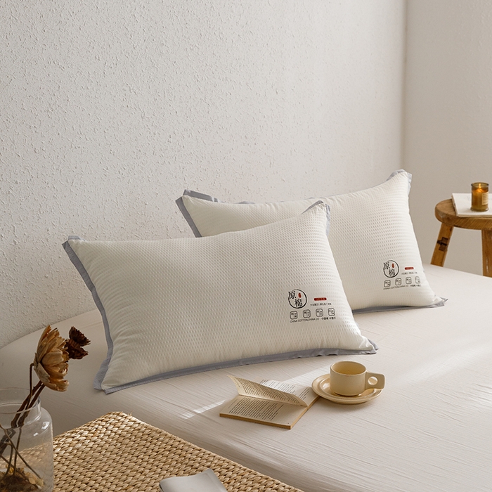 91家纺网 家纺一手货源 找家纺 小米枕芯 2025新款泡泡纱四色枕头枕芯 米白