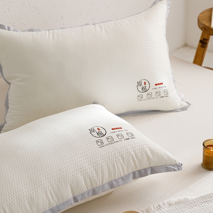 91家纺网 家纺一手货源 找家纺 小米枕芯 2025新款泡泡纱四色枕头枕芯 米白