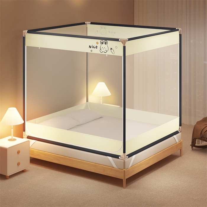 91家纺网 家纺一手货源 找家纺 佳梦家纺 2025新款小卡通坐床蚊帐 nice兔