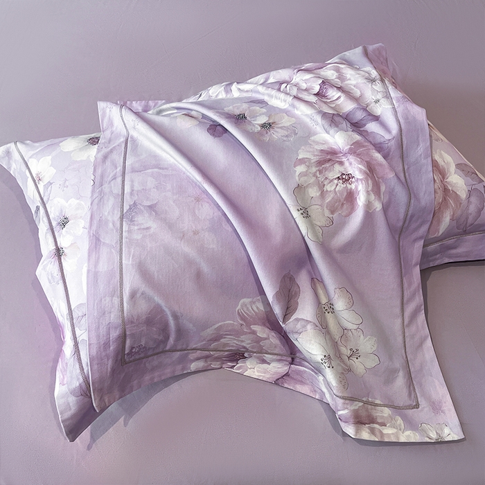 91家纺网 家纺一手货源 找家纺 格里芬 2025全棉加厚磨毛纯棉生态磨毛印花四件套 丽芙-紫