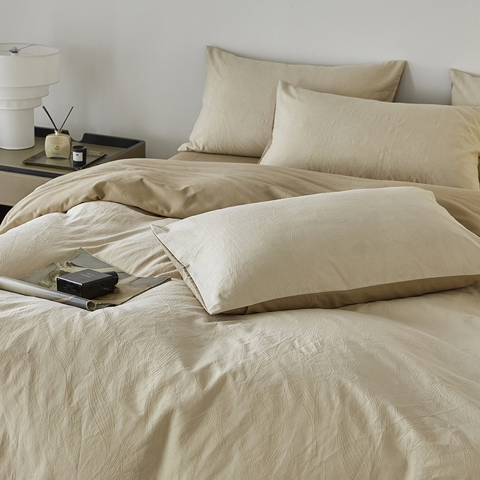 91家纺网 家纺一手货源 找家纺 （总）千朵森 2025新款全棉色织提花磨毛四件套-风格二