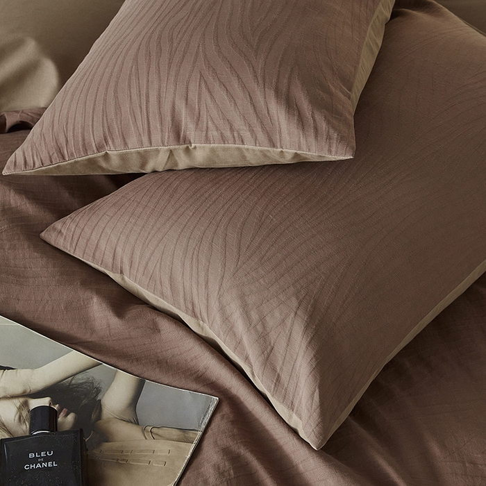 91家纺网 家纺一手货源 找家纺 千朵森 2025新款全棉色织提花磨毛四件套-风格二 欧佩斯-棕榈