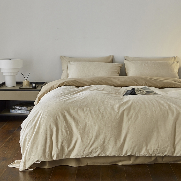 91家纺网 家纺一手货源 找家纺 （总）千朵森 2025新款全棉色织提花磨毛四件套-风格二