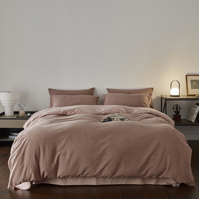 千朵森 2025新款全棉色织提花磨毛四件套-风格二 欧佩斯-云霜