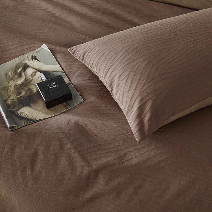 91家纺网 家纺一手货源 找家纺 千朵森 2025新款全棉色织提花磨毛四件套-风格二 欧佩斯-棕榈