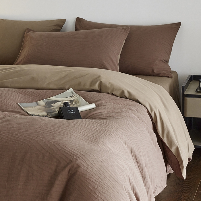 91家纺网 家纺一手货源 找家纺 千朵森 2025新款全棉色织提花磨毛四件套-风格二 欧佩斯-棕榈