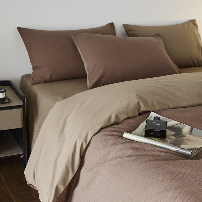 91家纺网 家纺一手货源 找家纺 千朵森 2025新款全棉色织提花磨毛四件套-风格二 欧佩斯-棕榈