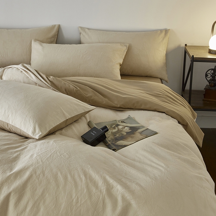 91家纺网 家纺一手货源 找家纺 千朵森 2025新款全棉色织提花磨毛四件套-风格二 欧佩斯-抹茶