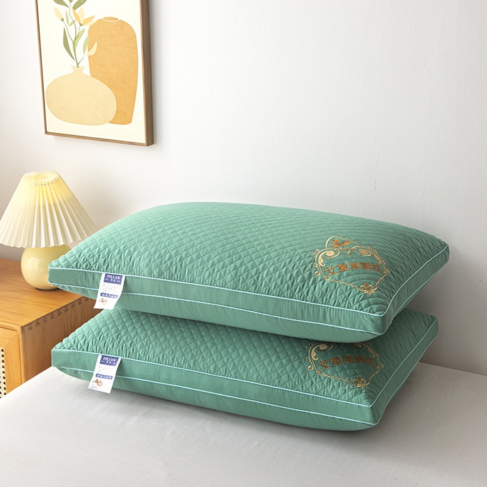 91家纺网 家纺一手货源 找家纺 永乐枕芯 2025新款艾草美眠双边立体枕 枕头枕芯 低枕 双边绿色 48x74cm/只