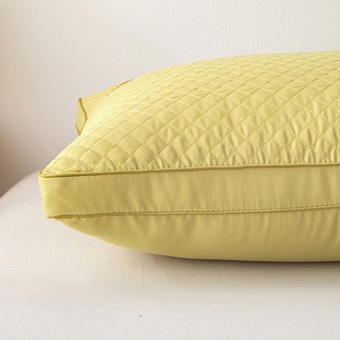 91家纺网 家纺一手货源 找家纺 永乐枕芯 2025新款艾草美眠双边立体枕 枕头枕芯 低枕 双边黄色 48x74cm/只
