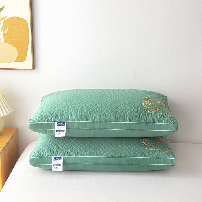91家纺网 家纺一手货源 找家纺 永乐枕芯 2025新款艾草美眠双边立体枕 枕头枕芯 低枕 双边绿色 48x74cm/只