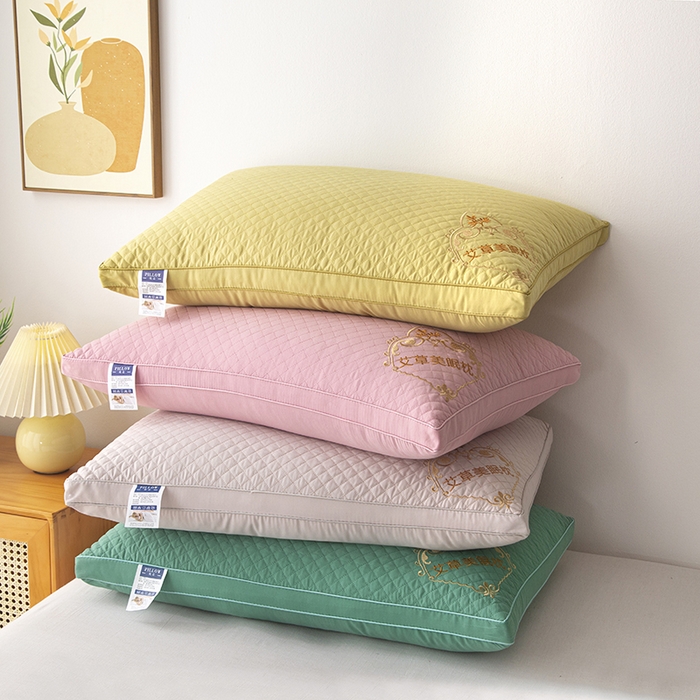 91家纺网 家纺一手货源 找家纺 永乐枕芯 2025新款艾草美眠双边立体枕 枕头枕芯 高枕 双边绿色 48x74cm/只