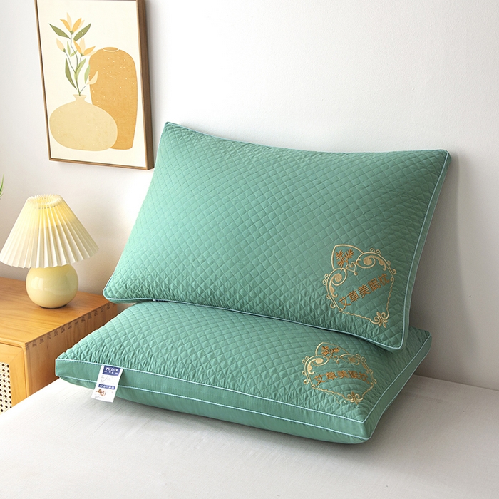 91家纺网 家纺一手货源 找家纺 永乐枕芯 2025新款艾草美眠双边立体枕 枕头枕芯 低枕 双边绿色 48x74cm/只