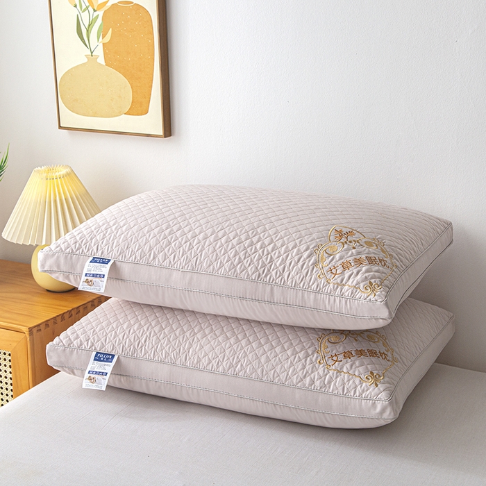 91家纺网 家纺一手货源 找家纺 永乐枕芯 2025新款艾草美眠双边立体枕 枕头枕芯 中枕 双边灰色 48x74cm/只