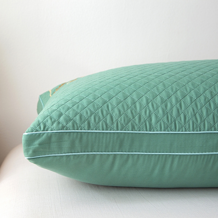 91家纺网 家纺一手货源 找家纺 永乐枕芯 2025新款艾草美眠双边立体枕 枕头枕芯 中枕 双边绿色 48x74cm/只