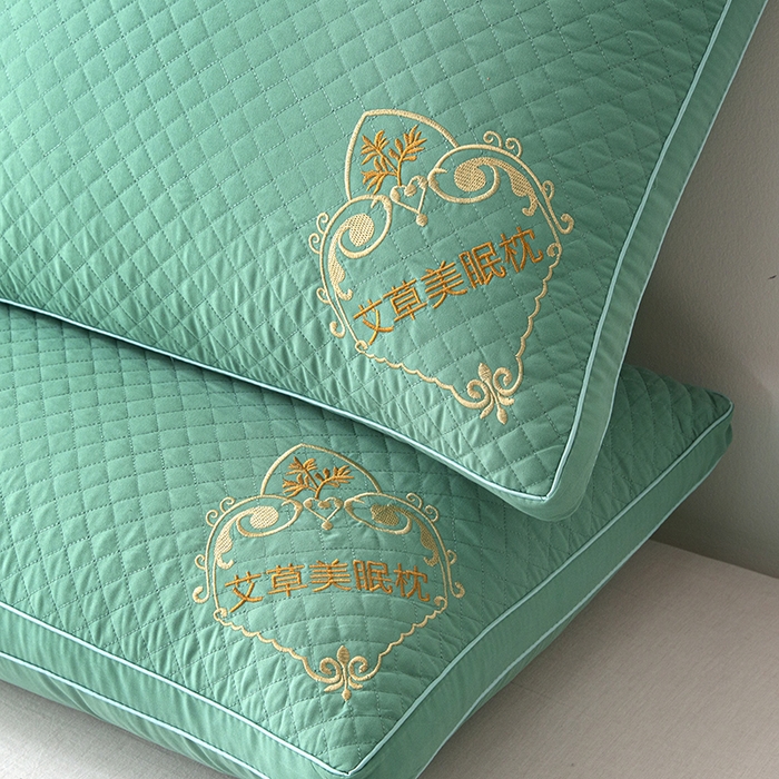 91家纺网 家纺一手货源 找家纺 永乐枕芯 2025新款艾草美眠双边立体枕 枕头枕芯 中枕 双边绿色 48x74cm/只