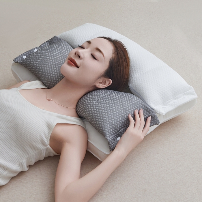 （总）小米枕芯 2025新款针织三合一颈椎修复枕可拆卸定位护颈枕