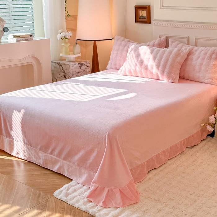 91家纺网 家纺一手货源 找家纺 （总）唐人居 2025新款泡泡兔毛牛奶绒四件套--七彩