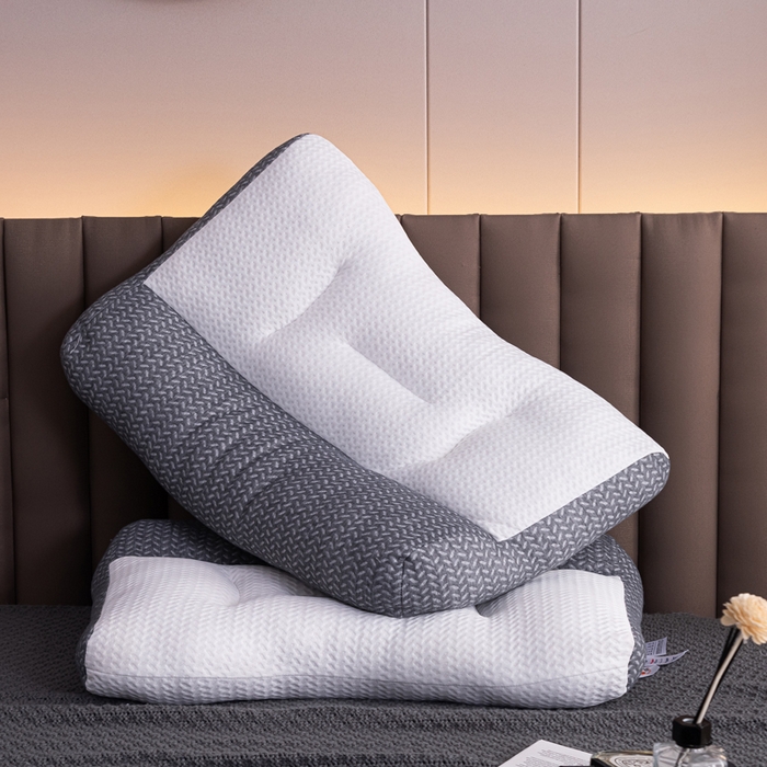 91家纺网 家纺一手货源 找家纺 永乐枕芯 2025新款针织棉牵引枕头护颈枕芯 48*74高枕1000克