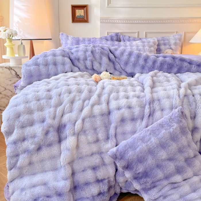 91家纺网 家纺一手货源 找家纺 （总）唐人居 2025新款泡泡兔毛牛奶绒四件套--七彩