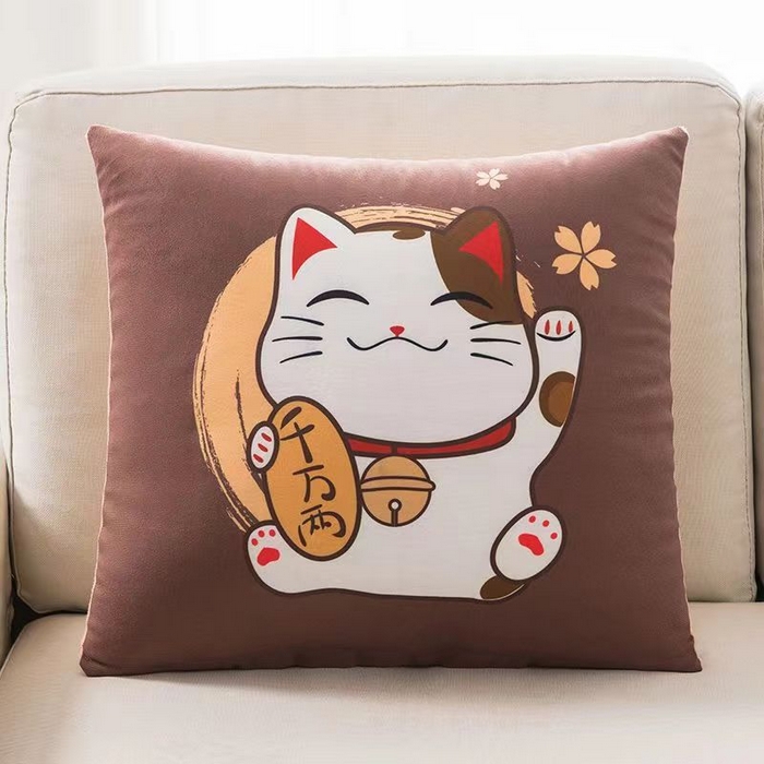 91家纺网 家纺一手货源 找家纺 永乐枕芯 2025新款热款卡通居家小抱枕沙发靠垫（颜色随机） 招财猫