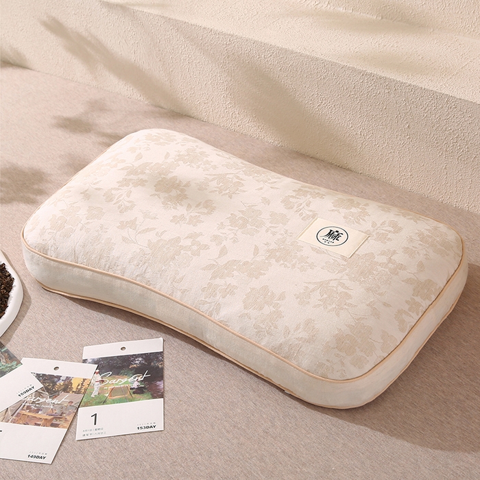 91家纺网 家纺一手货源 找家纺 蔻眠 棉麻立体荞麦护颈枕芯亚麻全荞麦壳枕头 立体棉麻-芳菲