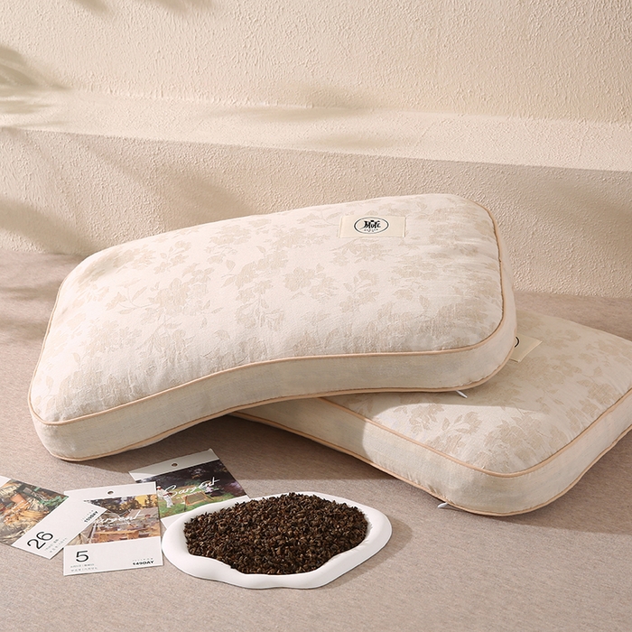 91家纺网 家纺一手货源 找家纺 蔻眠 棉麻立体荞麦护颈枕芯亚麻全荞麦壳枕头 立体棉麻-芳菲