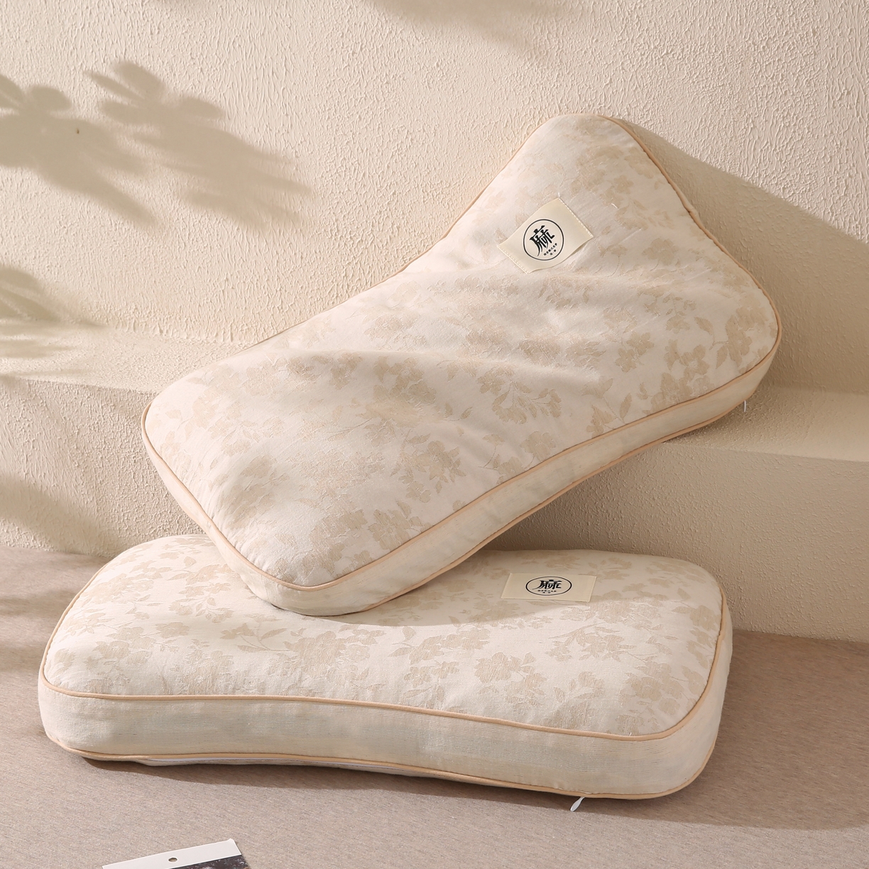 91家纺网 家纺一手货源 找家纺 蔻眠 棉麻立体荞麦护颈枕芯亚麻全荞麦壳枕头 立体棉麻-芳菲