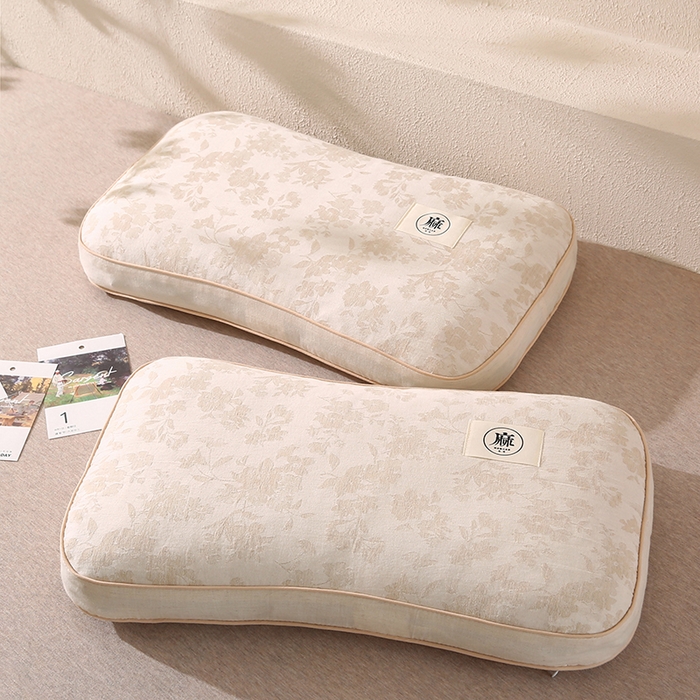 91家纺网 家纺一手货源 找家纺 蔻眠 棉麻立体荞麦护颈枕芯亚麻全荞麦壳枕头 立体棉麻-芳菲