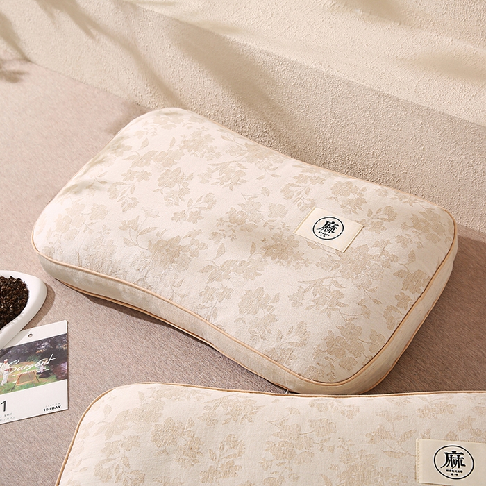 91家纺网 家纺一手货源 找家纺 蔻眠 棉麻立体荞麦护颈枕芯亚麻全荞麦壳枕头 立体棉麻-芳菲