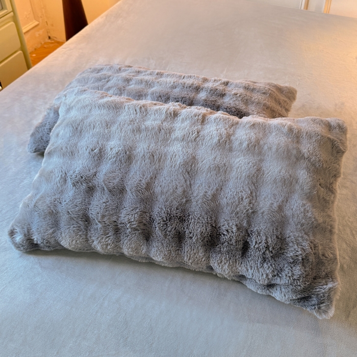 91家纺网 家纺一手货源 找家纺 唐人居 2025新款泡泡兔毛牛奶绒四件套--七彩 灰色