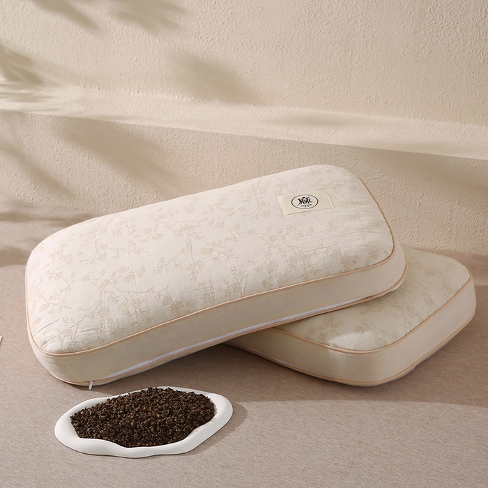 91家纺网 家纺一手货源 找家纺 蔻眠 棉麻立体荞麦护颈枕芯亚麻全荞麦壳枕头 立体棉麻-枝意