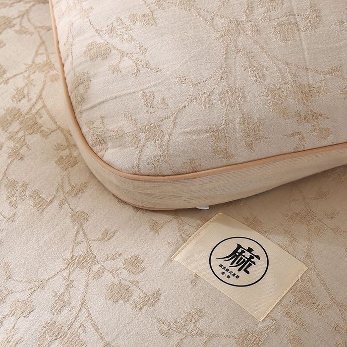 91家纺网 家纺一手货源 找家纺 蔻眠 棉麻立体荞麦护颈枕芯亚麻全荞麦壳枕头 立体棉麻-枝意