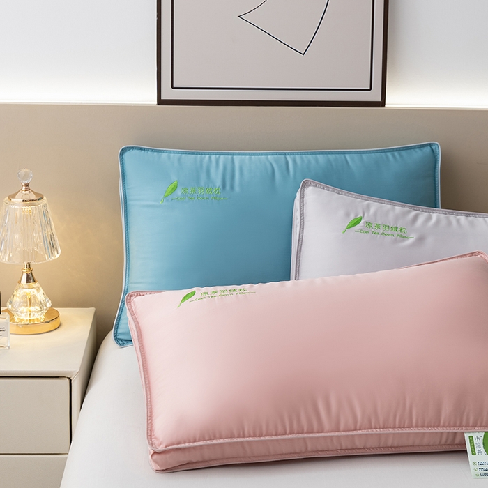 91家纺网 家纺一手货源 找家纺 小米枕芯 2025新款凉茶聚酯纤维枕压线宽边三色枕头枕芯 灰色