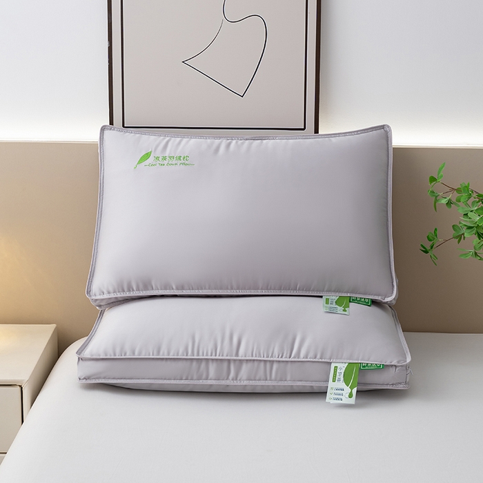 91家纺网 家纺一手货源 找家纺 （总）小米枕芯 2025新款凉茶聚酯纤维枕压线宽边三色枕头枕芯