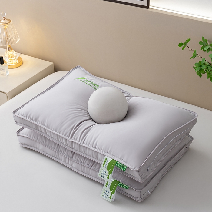 91家纺网 家纺一手货源 找家纺 小米枕芯 2025新款凉茶聚酯纤维枕压线宽边三色枕头枕芯 粉色