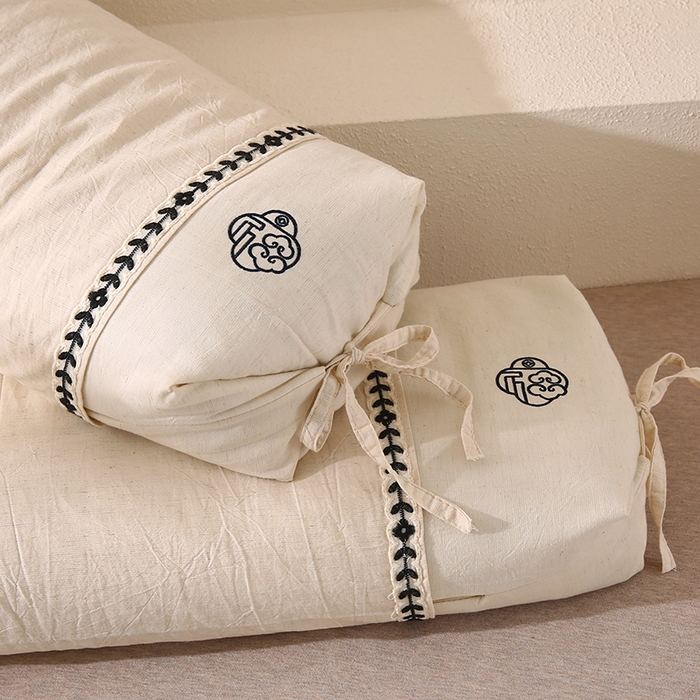 91家纺网 家纺一手货源 找家纺 （总）蔻眠 棉麻绑带两用荞麦护颈枕芯亚麻荞麦壳枕头