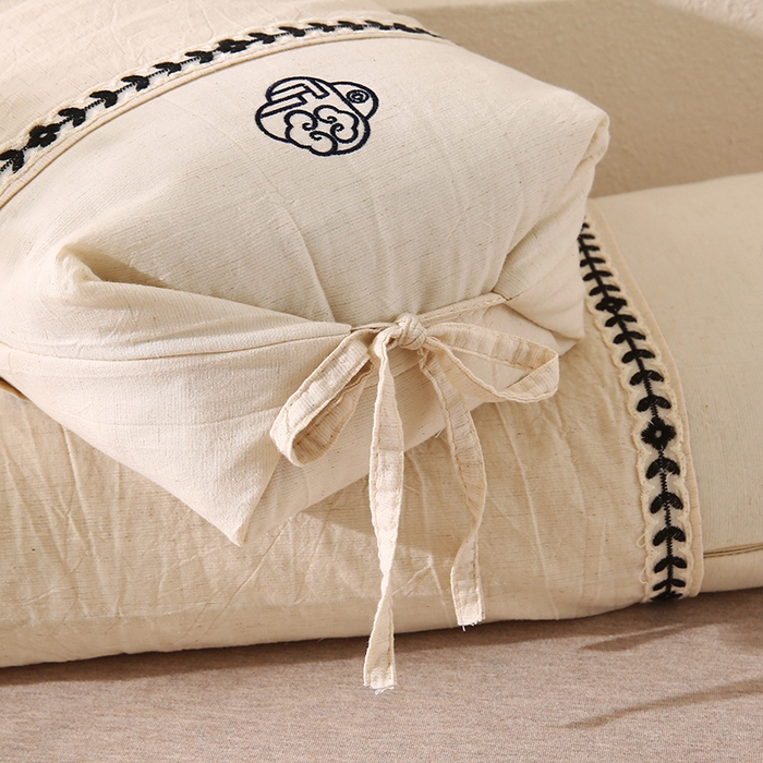 91家纺网 家纺一手货源 找家纺 （总）蔻眠 棉麻绑带两用荞麦护颈枕芯亚麻荞麦壳枕头
