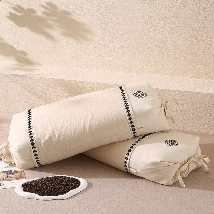 91家纺网 家纺一手货源 找家纺 （总）蔻眠 棉麻绑带两用荞麦护颈枕芯亚麻荞麦壳枕头