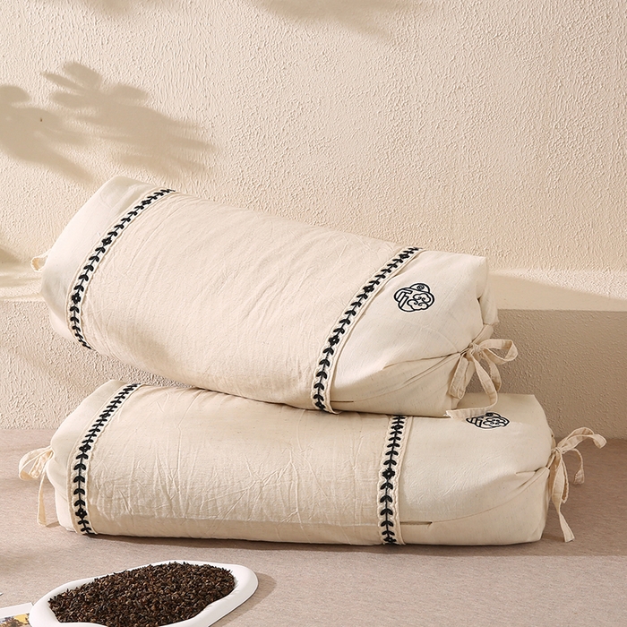 91家纺网 家纺一手货源 找家纺 （总）蔻眠 棉麻绑带两用荞麦护颈枕芯亚麻荞麦壳枕头