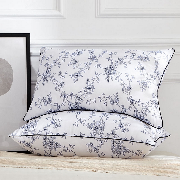 91家纺网 家纺一手货源 找家纺 永乐枕芯 2025新款促销枕芯 特惠枕芯 礼品赠品枕头 单边高弹枕芯 500g 青花瓷 48*74cm/只