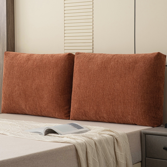 91家纺网 家纺一手货源 找家纺 （总）美达人 2025新款雪尼尔立体面包靠背轻奢立体床头靠垫沙发组合大靠背榻榻米飘窗靠枕无床头软包可拆洗