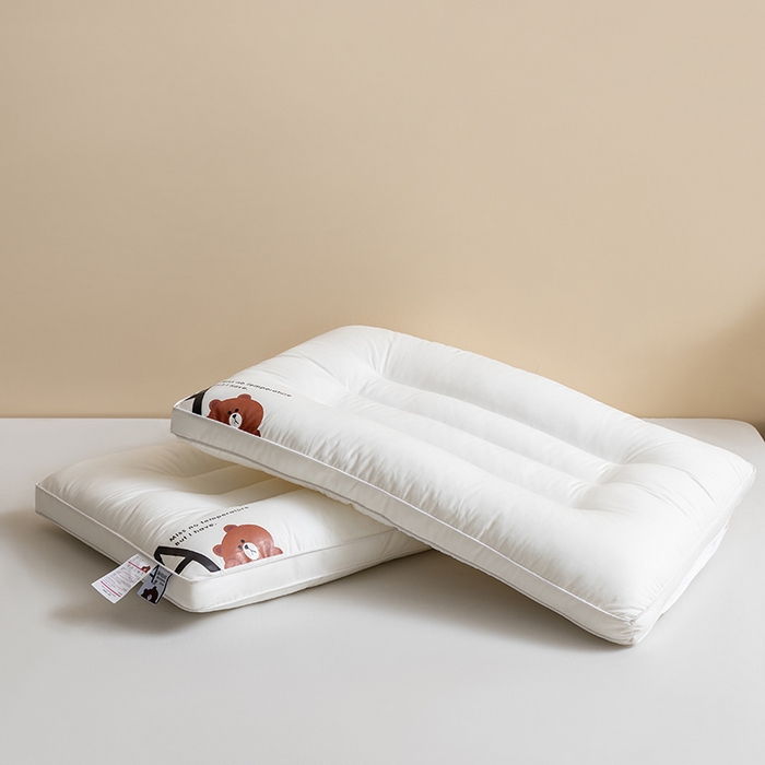 91家纺网 家纺一手货源 找家纺 （总）小米枕芯 2025新款全棉A类小熊儿童酒店通用枕头枕芯